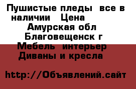 Пушистые пледы, все в наличии › Цена ­ 1 500 - Амурская обл., Благовещенск г. Мебель, интерьер » Диваны и кресла   